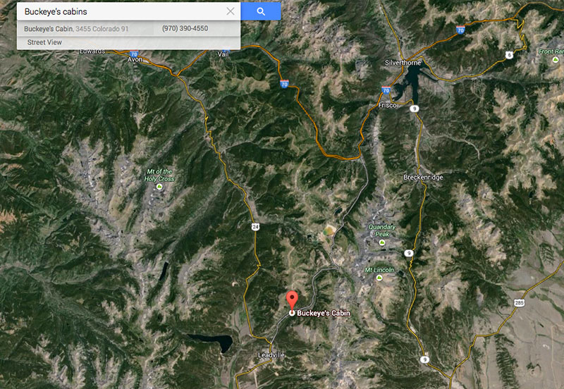 Leadville Vacation Rental Cabin Map